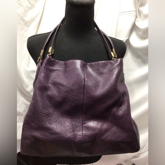Coach Purple Leather Hobo Bag with Gold Hardware - Picture 1 of 14